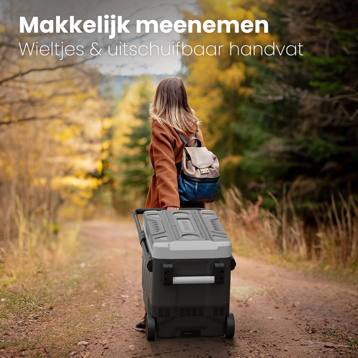Auronic Compressor Koelbox Elektrisch 12V en 230 volt - Camping Koelkast - Auto - Vriezen en Koelen - 58L - Frigobox - Grijs — afbeelding 3