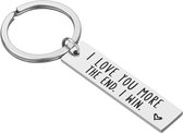 Porte-clés Amour - « Je t'aime plus, la fin, je gagne » - Coeur - Cadeau romantique - Cadeau couple - Pour trousseau de clés - Porte-clés Je t'aime