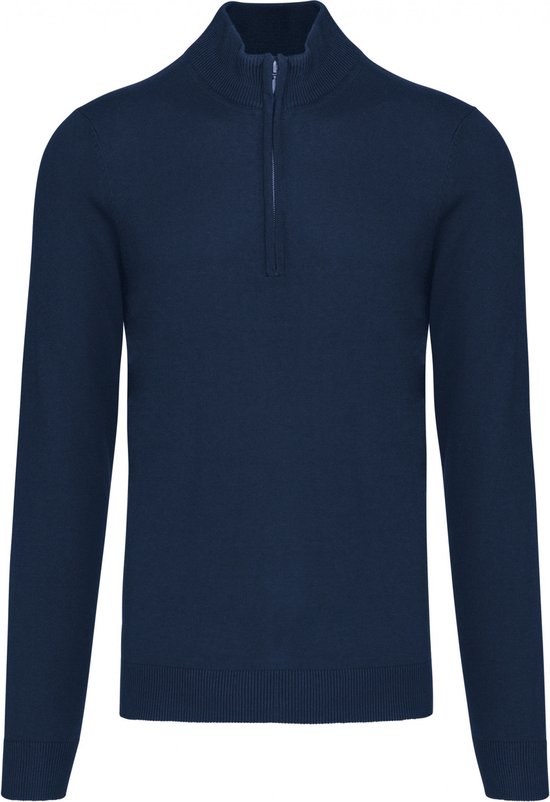 Pullover/Cardigan Heren M Kariban Rolkraag Lange mouw Navy 50% Katoen, 50% Acryl