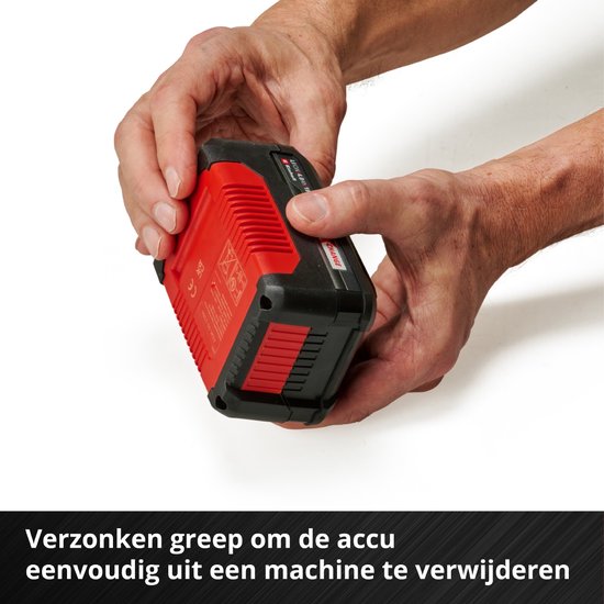 Handen verwijderen Einhell accu met verzonken greep.