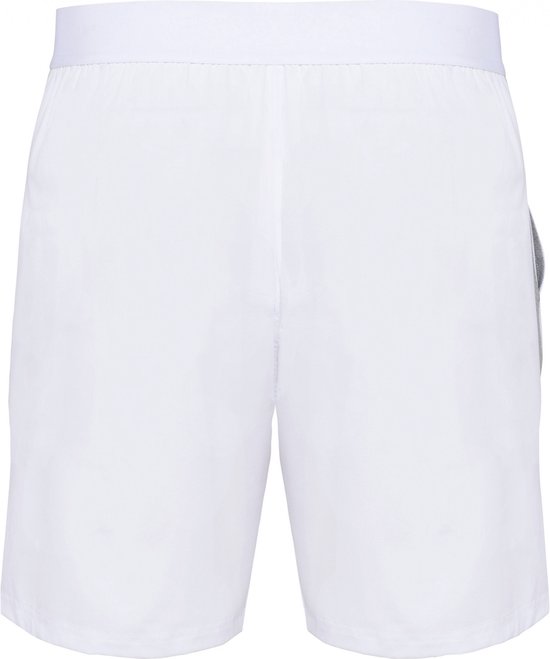 SportBermuda/Short Heren S Proact White / Fine Grey 92% Polyester, 8% Elasthan
