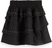 Scotch & Soda Layered high-rise mini skirt with eyelet detail Dames Broek - Maat S