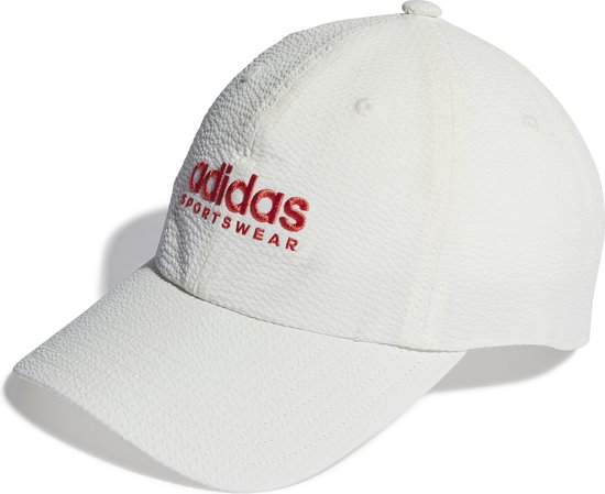 Adidas cap DD tekst volwassenen wit/rood