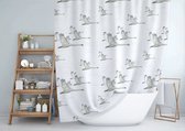 Casabueno - Wit Douchegordijn 180x200 cm - Badkamer Gordijn - Shower Curtain - Waterdicht - Sneldrogend en Anti Schimmel -Wasbaar en Duurzaam - Strip