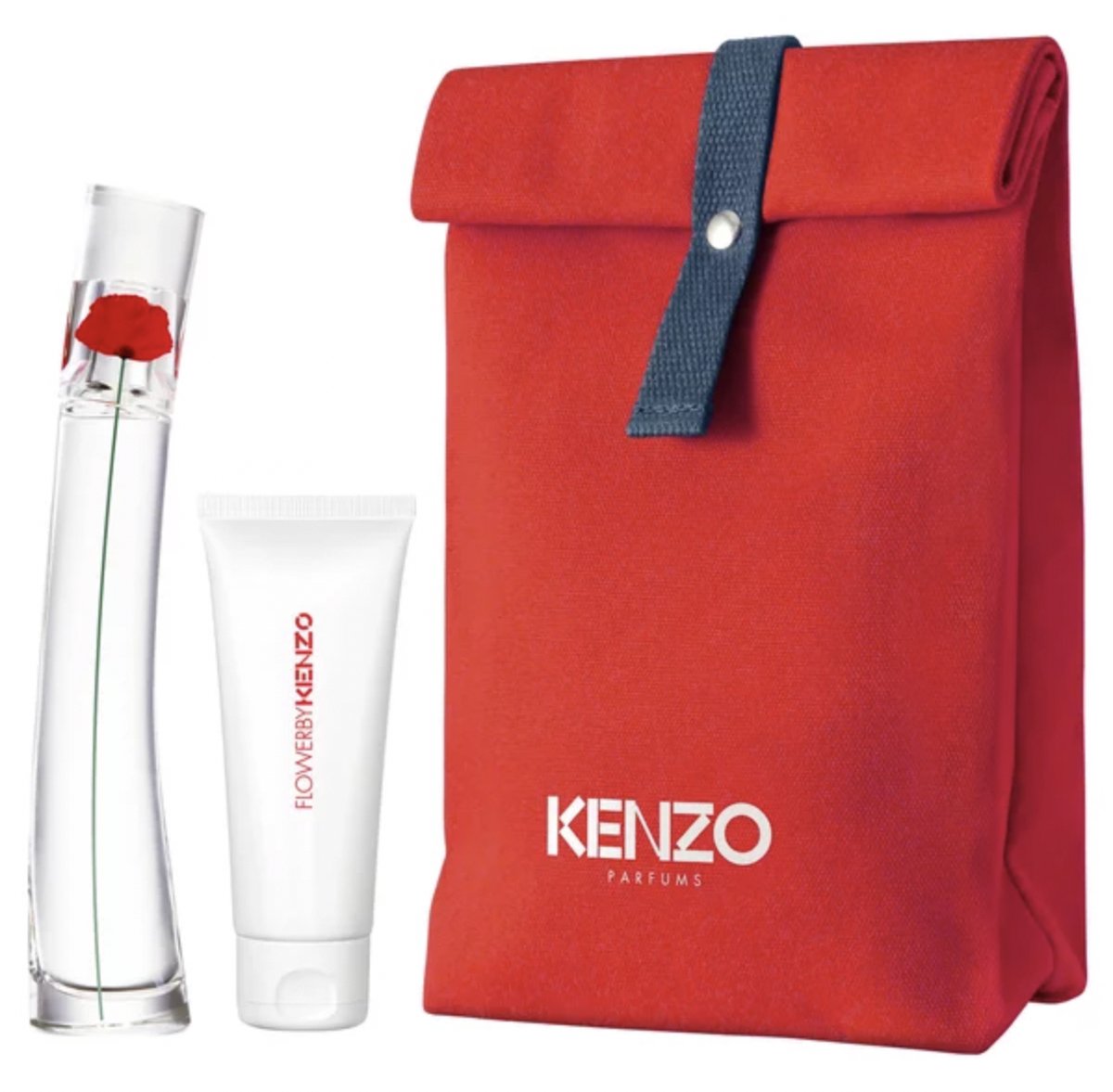 Kenzo Flower By Kenzo Set Eau de Parfum 50 ML + 75 ML Body milk + Pouch