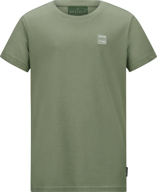 Retour jeans Chiel Jongens T-shirt - army green - Maat 7/8