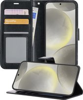 Hoesje Geschikt voor Samsung S24 Hoesje Book Case Hoes Wallet Cover - Hoes Geschikt voor Samsung Galaxy S24 Hoesje Bookcase Hoes - Zwart