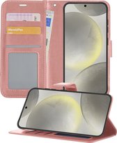 Hoesje Geschikt voor Samsung S24 Plus Hoesje Book Case Hoes Wallet Cover - Hoes Geschikt voor Samsung Galaxy S24 Plus Hoesje Bookcase Hoes - Rosé goud