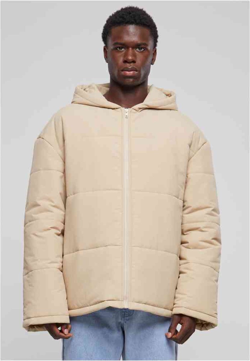 Urban Classics Hooded Block Gewatteerd jack S Beige