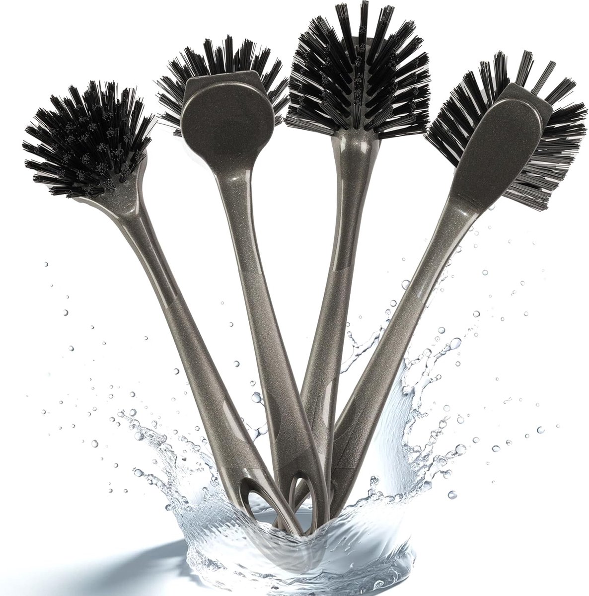 Goedkoopste Afwasborstel en keukenborstel zwart, afwasborstelset bestaande uit 4 x afwasborstel