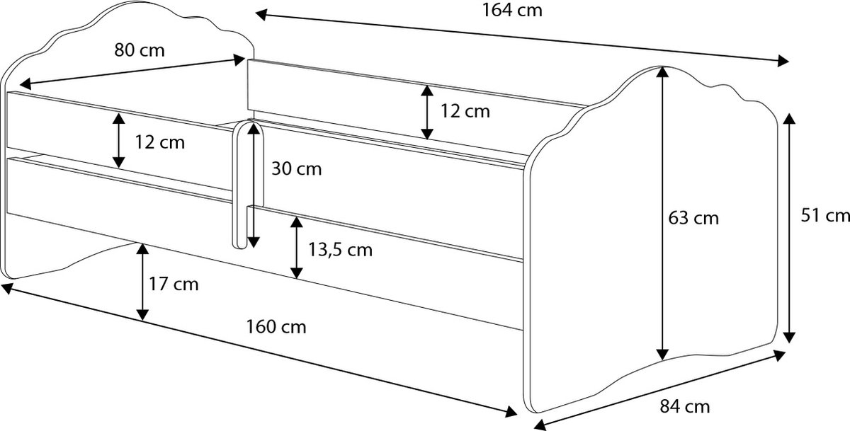 FALA - Peuterbed - 160x80cm - met hekje & matras - fee & eenhoorn thema — cadeau in Cadeau-ideeën - foto 4