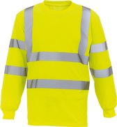 T-shirt Unisex XXL Yoko Ronde hals Lange mouw Hi Vis Yellow 100% Polyester