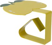 Decoris tafelkleedklemmen - 4x - citroen - geel - ijzer - 7 x 4 cm