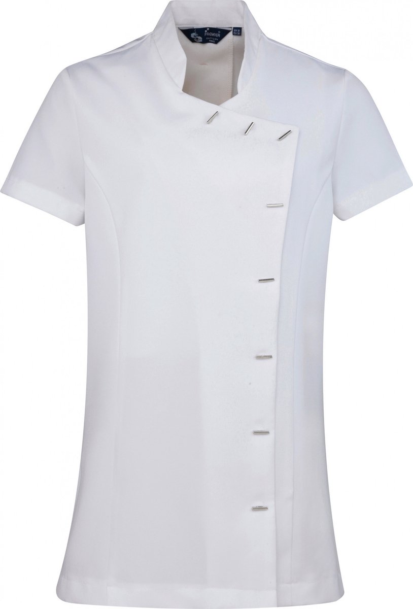 Schort/Tuniek/Werkblouse Dames S (10 UK) Premier White 100% Polyester