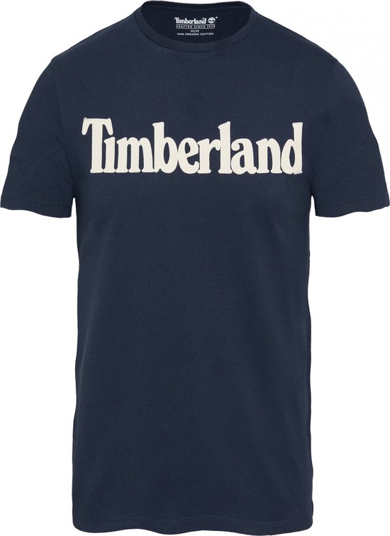 T-shirt Heren S Timberland Ronde hals Korte mouw Dark Sapphire 100% Katoen