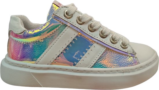 Jochie Carlijn multi petrolio 24500 9 Meisjes Sneakers - Wit - 37