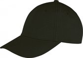 Memphis Brushed Cotton Low Profile Cap - One Size, Zwart