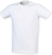SportT-shirt Heren XXL Skinni Fit Ronde hals Korte mouw White 96% Katoen, 4% Elasthan