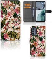 GSM Hoesje Geschikt voor Motorola Moto G62 5G Fotohoesje ontwerpen Flowers