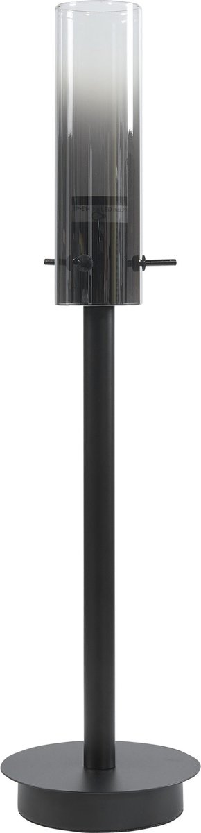 Tafellamp Serene - Smoke-grijze lampenhouder - Zwart metaal