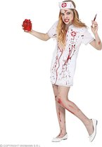 Widmann - Verpleegster & Masseuse Kostuum - Besmeurd Met Bloed Zombie Verpleegster Kind - Meisje - Wit / Beige - Maat 158 - Halloween - Verkleedkleding