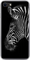 Geschikt voor iPhone 7 hoesje - Zebra - Wilde dieren - Zwart - Siliconen Telefoonhoesje