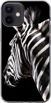 Geschikt voor iPhone 12 hoesje - Zebra - Wilde dieren - Patronen - Siliconen Telefoonhoesje