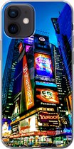 Geschikt voor iPhone 12 hoesje - New York - Nacht - USA - Siliconen Telefoonhoesje
