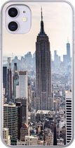 Geschikt voor iPhone 11 hoesje - New York - Mist - USA - Siliconen Telefoonhoesje