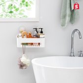 badkamer rekje | badkamerrek | doucherek zonder boren | doucherek hangend | badkamer accessoires | douchemand | schampoo rek | badkamermeubel | zelfklevend