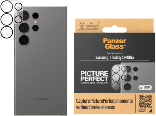 PanzerGlass PicturePerfect Geschikt voor Samsung Galaxy S24 Ultra - Camera Lens Protector Glas