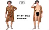 2x Kostuum Oma oh oh oh kostuum mt.M/L - Outfit Carnaval thema feest Granny fun festival party