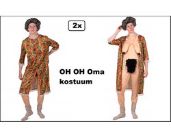 2x Kostuum Oma oh oh oh kostuum mt.M/L - Outfit Carnaval thema feest Granny fun festival party