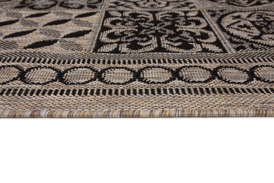 Tapiso Melissa Tapis Marron Intérieur Plein air Mosaïque Tapis à Poils Ras Taille - 200x290