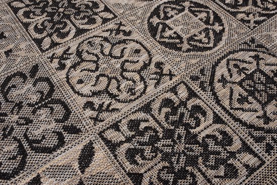 Tapiso Melissa Tapis Marron Intérieur Plein air Mosaïque Tapis à Poils Ras Taille - 200x290