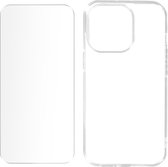 Case Geschikt voor Apple iPhone 15 Pro Max Siliconengel en 9H gehard glas, Transparant