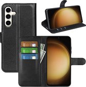 Samsung Galaxy S24 Plus (S24+) Hoesje - MobyDefend Kunstleren Wallet Book Case (Sluiting Voorkant) - Zwart - GSM Hoesje - Telefoonhoesje Geschikt Voor Samsung Galaxy S24 Plus (S24+)