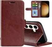 Coque pour Samsung Galaxy S24 Plus (S24+) - MobyDefend Wallet Book Case (fermeture arrière) - Marron - Étui pour téléphone portable - Étui de téléphone adapté pour Samsung Galaxy S24 Plus (S24+)