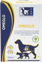 TRM Omeglow 500 ml is een aanvullend dieetvoeder voor honden en katten, ter ondersteuning van de huidfunctie bij dermatose en overmatig haarverlies en artose