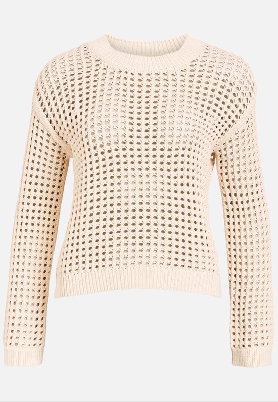 Object Objcharlie L/s Knit Pullover Truien & vesten Dames - Sweater - Hoodie - Vest- Zand - Maat S