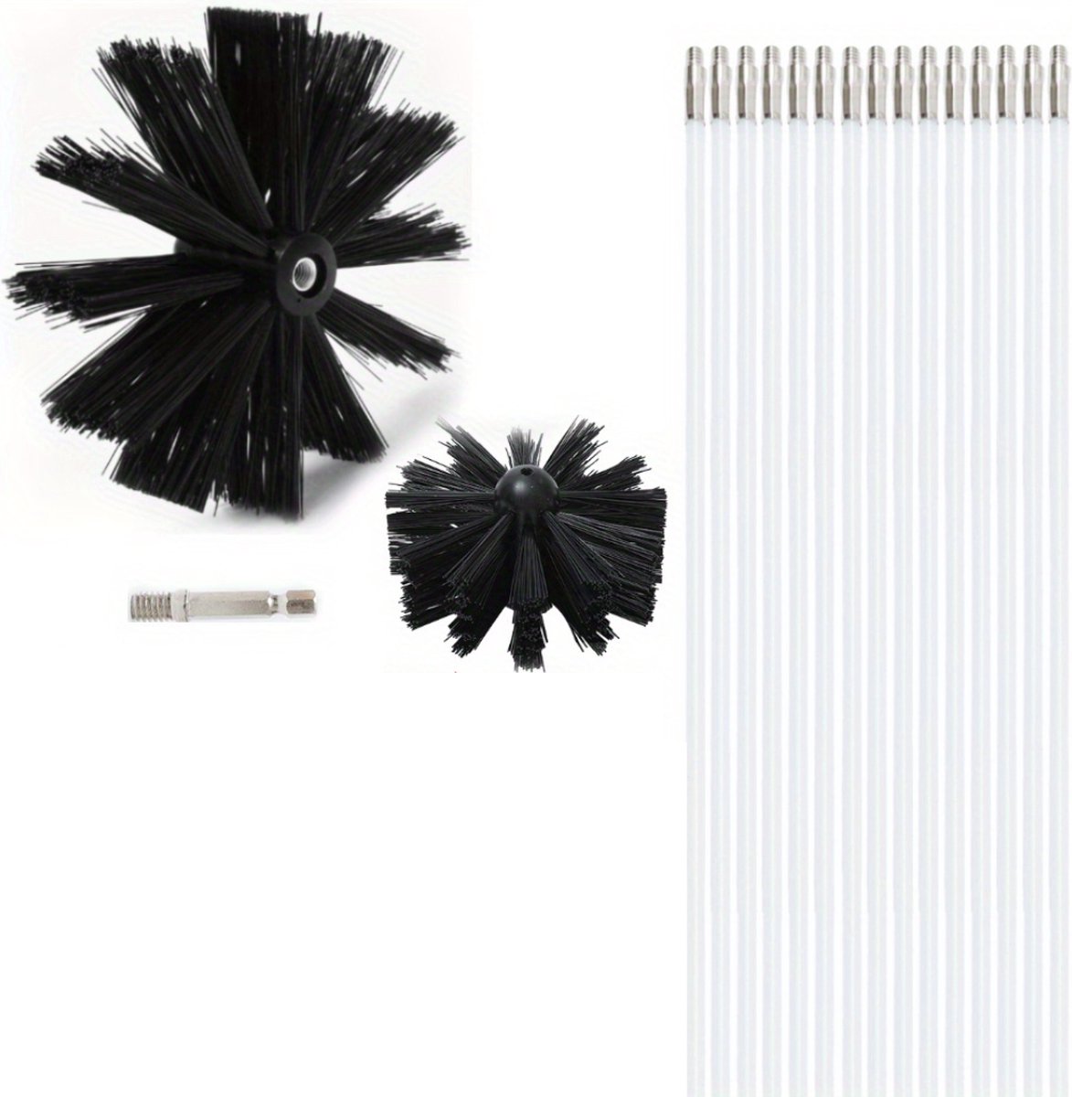 Goedkoopste Nivard Schoorsteenveegset - Schoorsteen Borstel - Schoorsteenreiniger - Veegkit - Openhaard Gereedschap - 16 Stuks