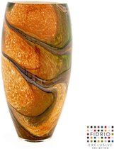 Vase Design Ovale - Fidrio INDIAN SUMMER - vase à fleurs en verre soufflé à la bouche - hauteur 40 cm