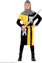 Widmann - Middeleeuwse & Renaissance Strijders Kostuum - Jonge Middeleeuwse Ridder Van Het Geelkasteel - Jongen - Geel, Zwart, Zilver - Maat 158 - Carnavalskleding - Verkleedkleding