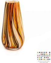 Vase Design Gloriosa - Fidrio ZENITH - vase à fleurs en verre soufflé à la bouche - hauteur 15 cm