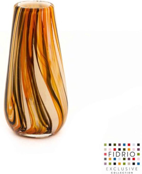Design Vaas Gloriosa - Fidrio ZENITH - glas, mondgeblazen bloemenvaas - hoogte 15 cm
