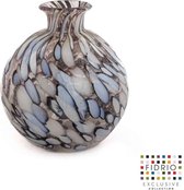 Design vaas Bolvase With Neck - Fidrio PETAL - glas, mondgeblazen bloemenvaas - diameter 11 cm