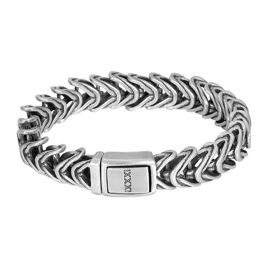 iXXXi-Men-Haïti-Zilver Mat-Heren-Armband (sieraad)-20cm