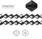 Swarovski Elements, Xilion Bicone (5328), 10mm, jet. Per 12 stuks
