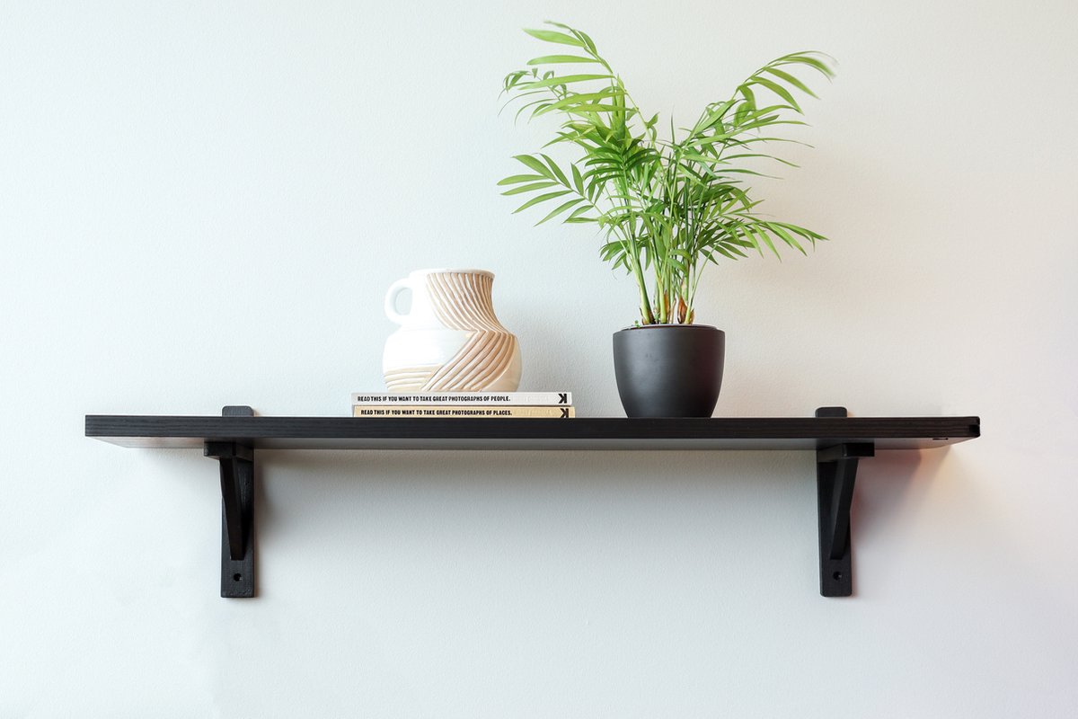 Wovar Houten Plankdrager 15 x 19 cm Zwart | Per Stuk