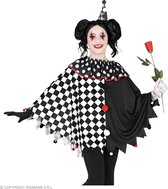 Widmann - Harlequin Kostuum - Harlekijn Zwart Wit Poncho Kind - Zwart / Wit - One Size - Halloween - Verkleedkleding